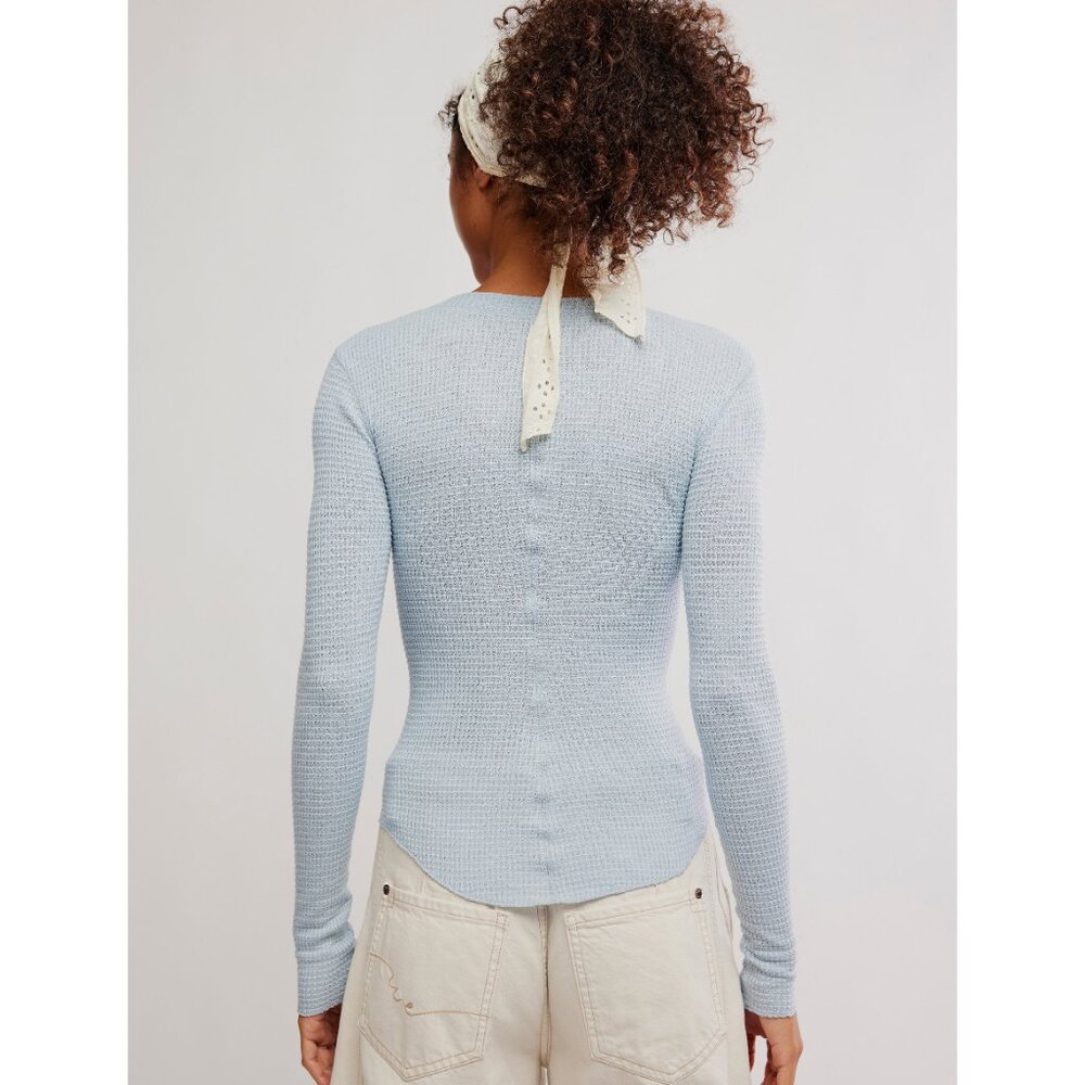 FREE PEOPLE Going Places Cardi / Pearl Blue - Picture 3 of 6